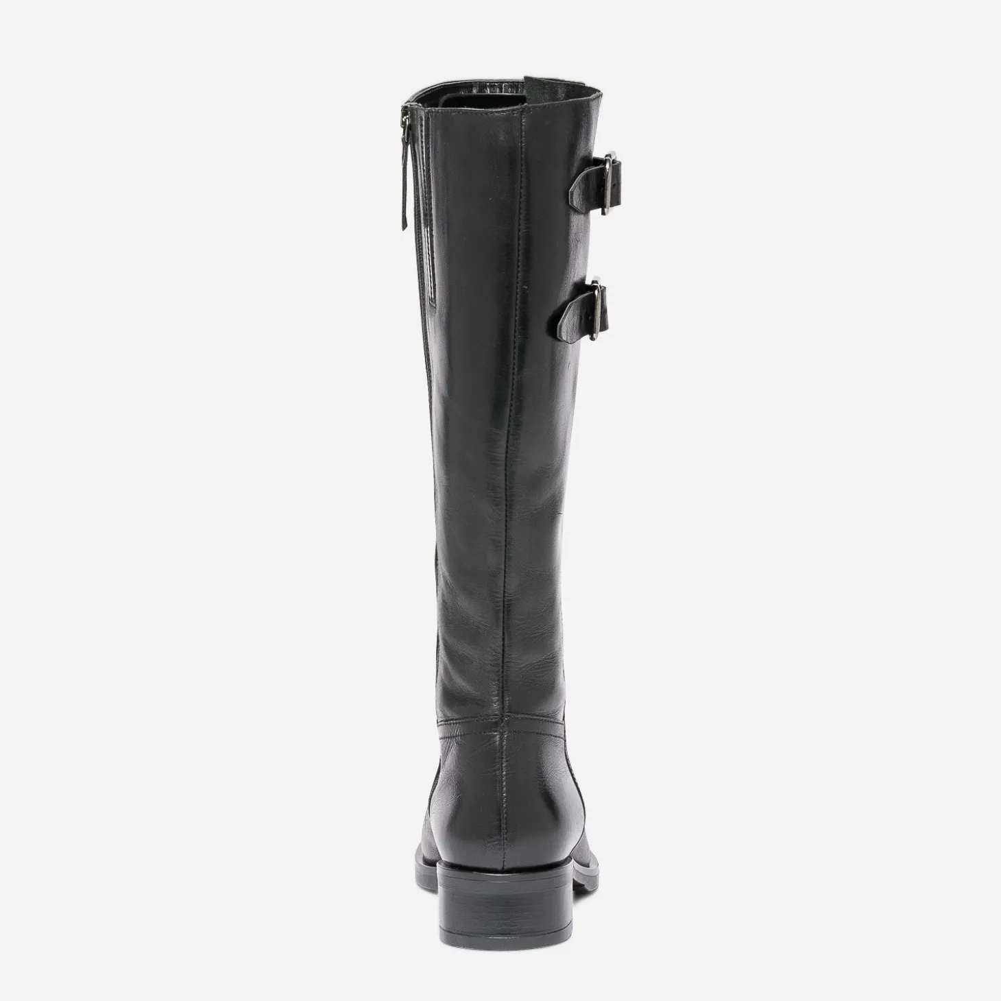 Botte noire en cuir à double boucle