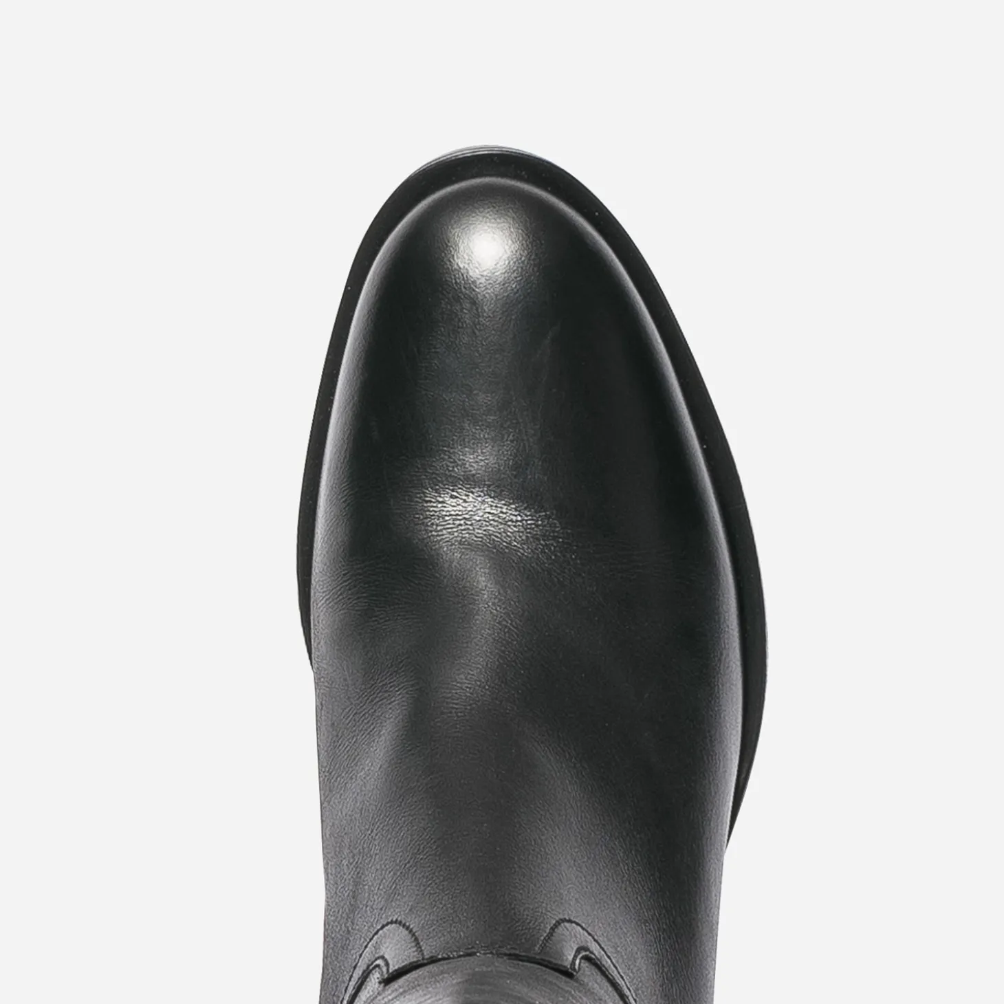 Botte noire en cuir à double boucle