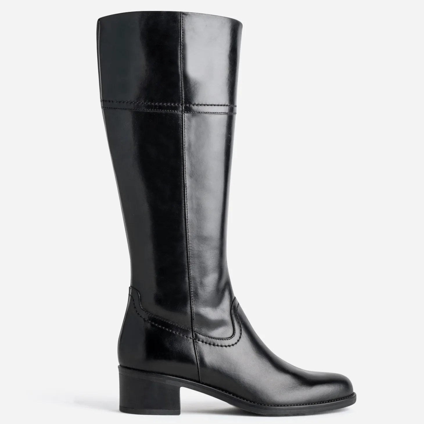 Botte noire en cuir forme cavalière