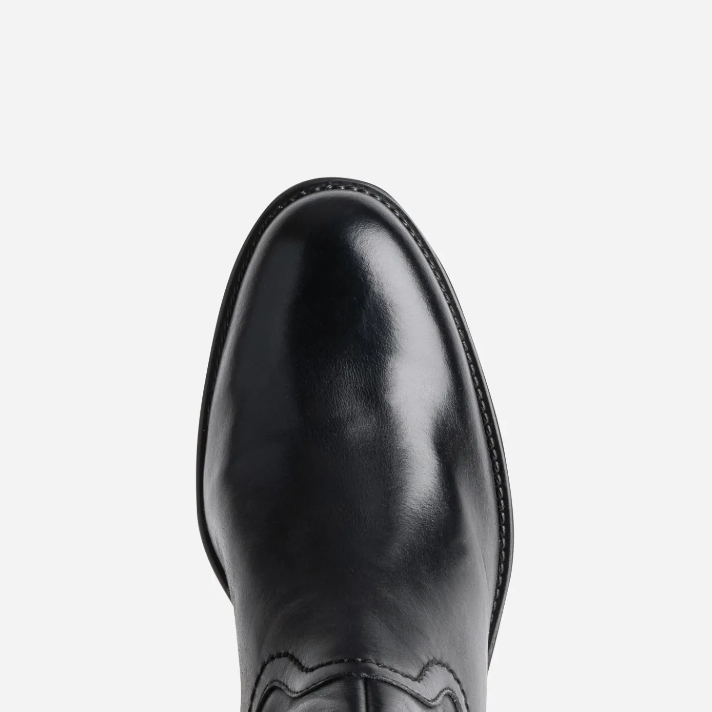 Botte noire en cuir forme cavalière