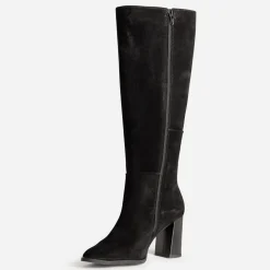 Botte noire en cuir velours