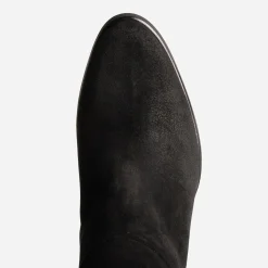Botte noire en cuir velours