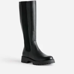 Botte noire TEXTO cuir éco-conçue semelle crantée
