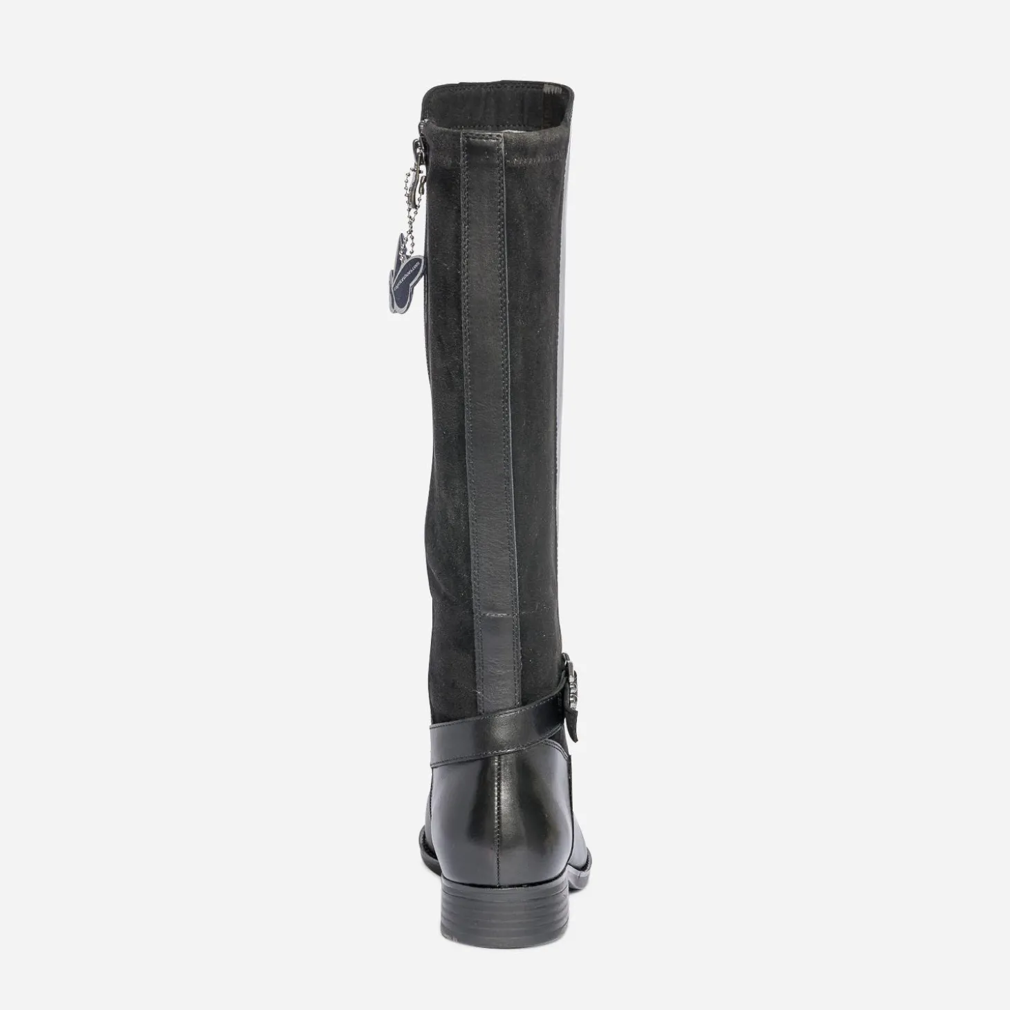 Botte plate CAPRICE noire en cuir