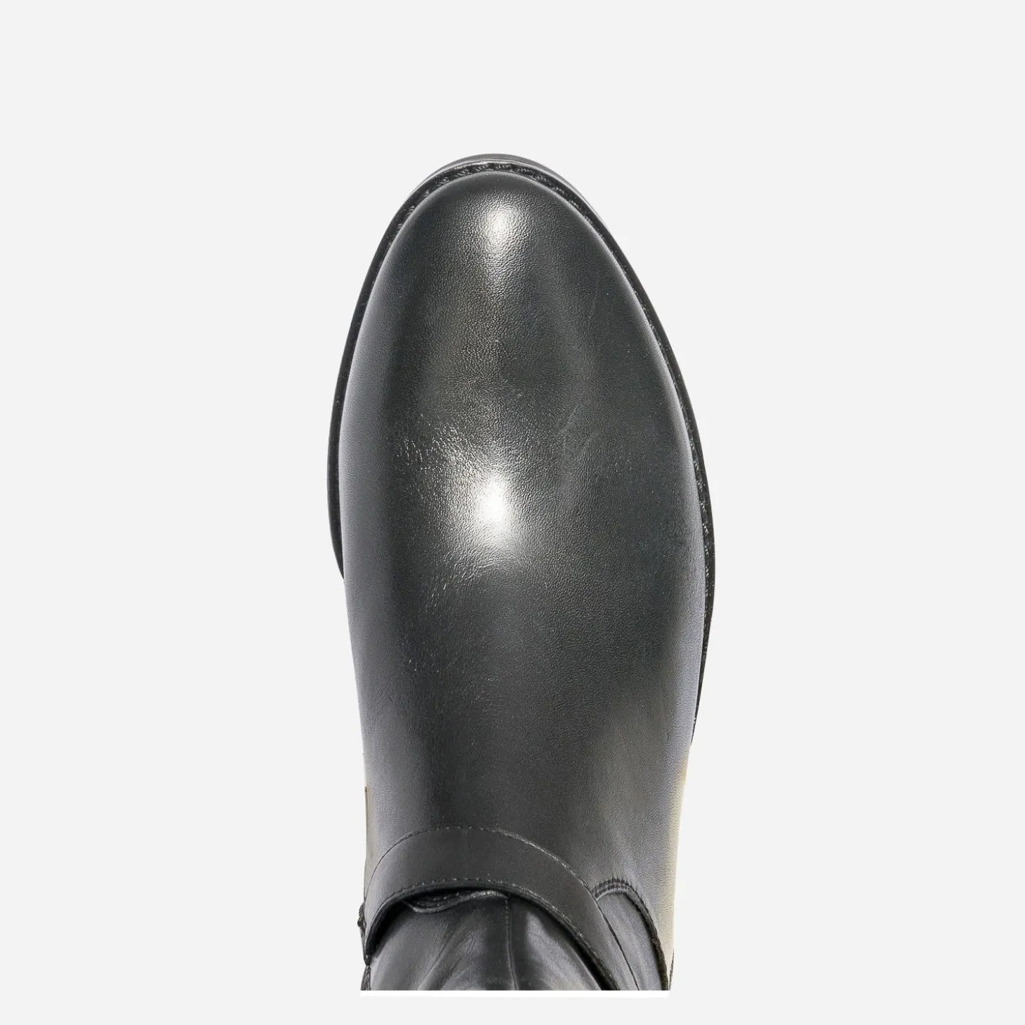 Botte plate CAPRICE noire en cuir