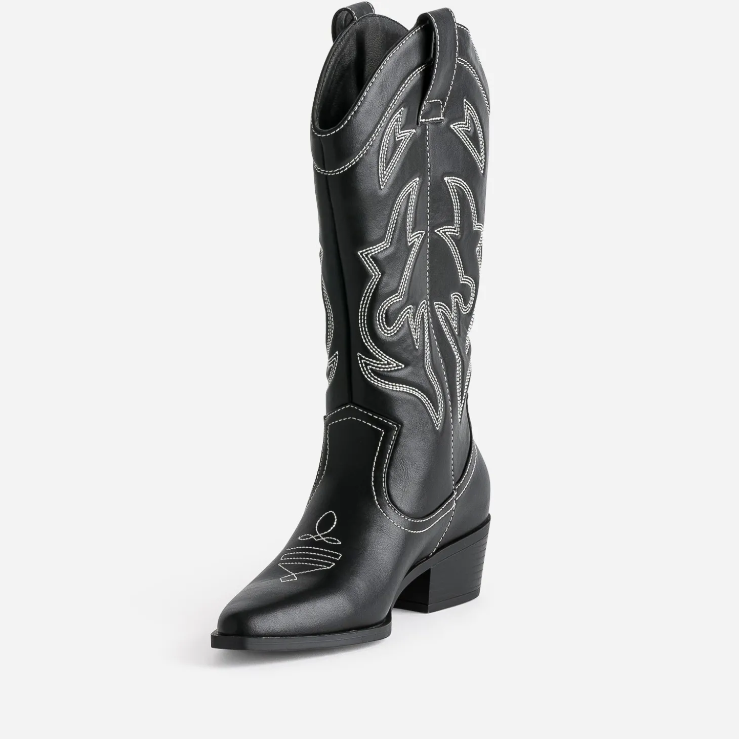 Botte TEXTO noire et blanche esprit santiag