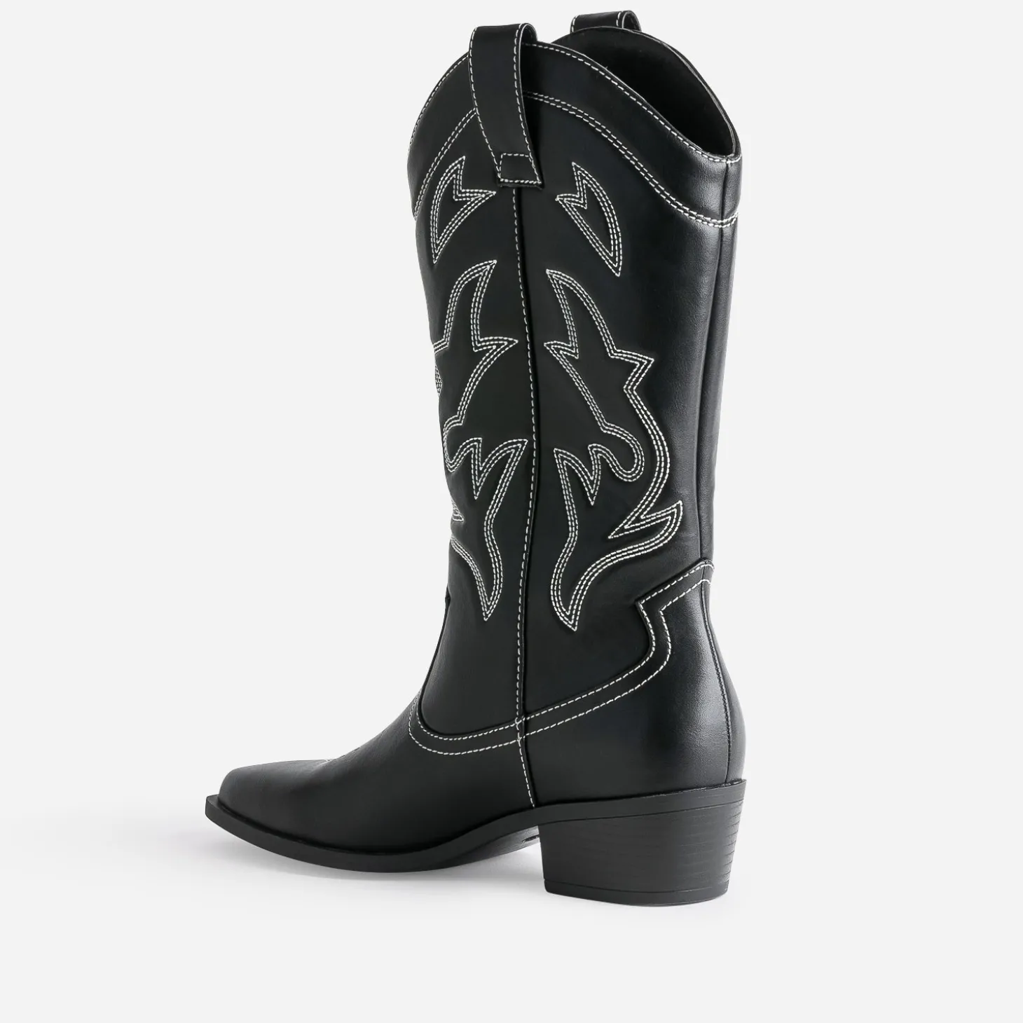 Botte TEXTO noire et blanche esprit santiag