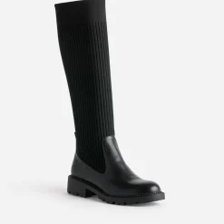 Botte-chaussette TEXTO noire bi matière