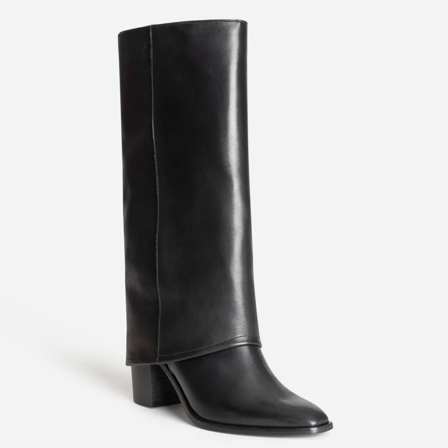 Bottes fourreau TEXTO noire cuir à talon