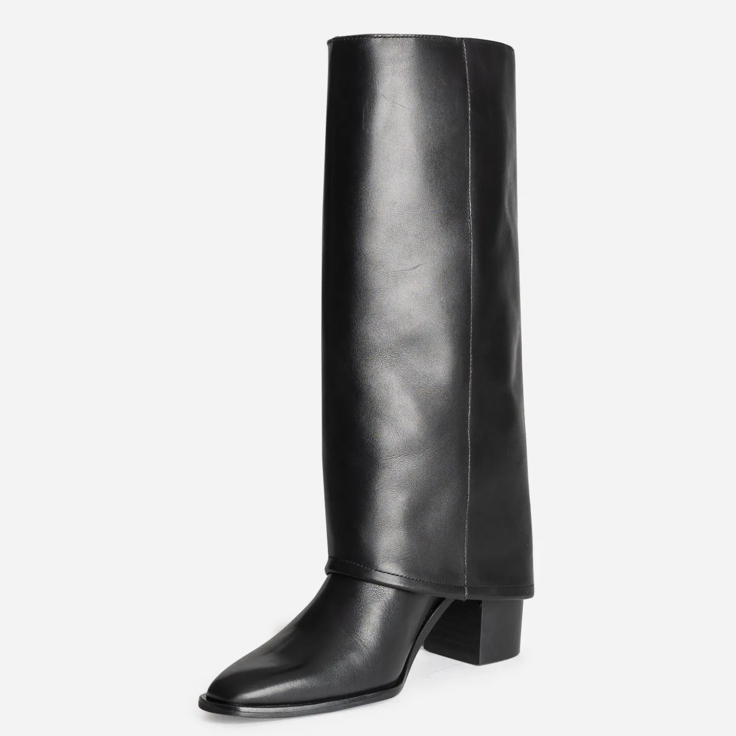 Bottes fourreau TEXTO noire cuir à talon
