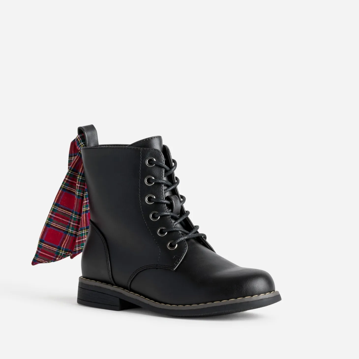 Bottine BUGGY noir cuir détails rubans