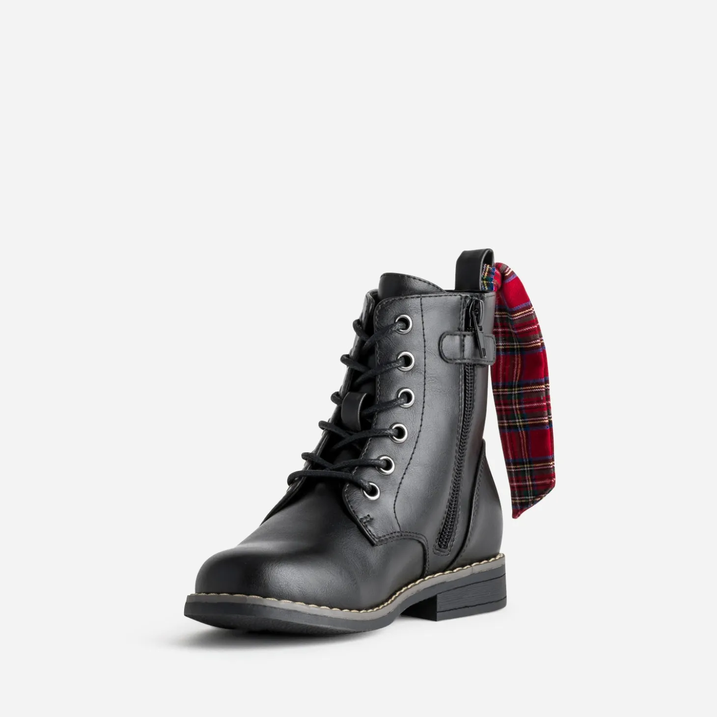 Bottine BUGGY noir cuir détails rubans