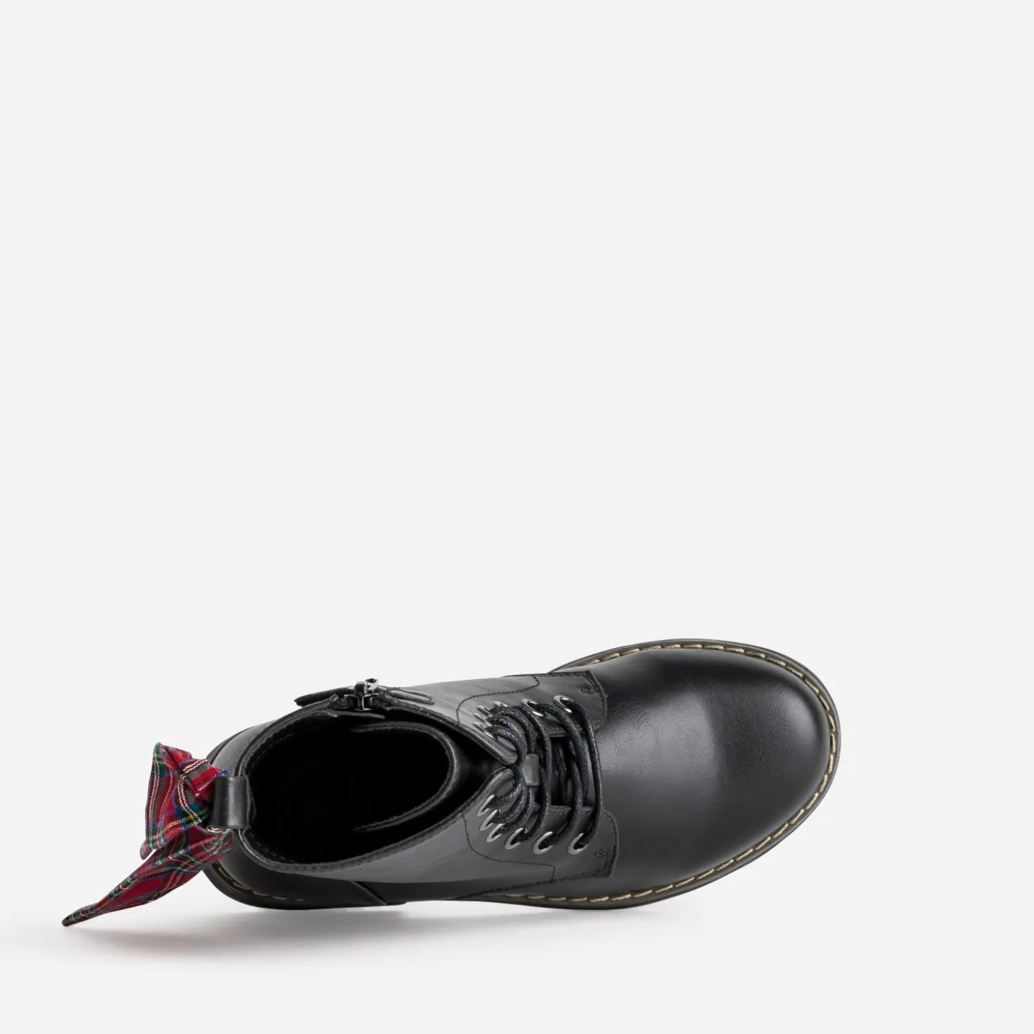 Bottine BUGGY noir cuir détails rubans