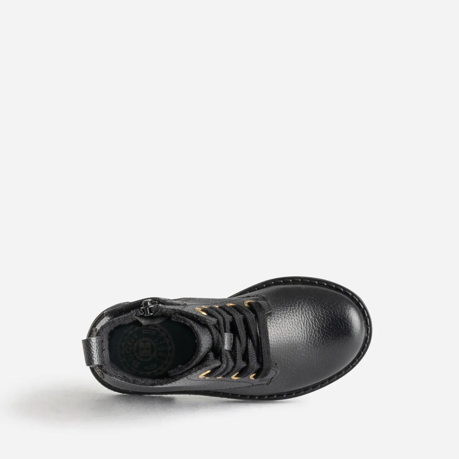Bottine éco-conçue BUGGY noire en cuir décor étoile