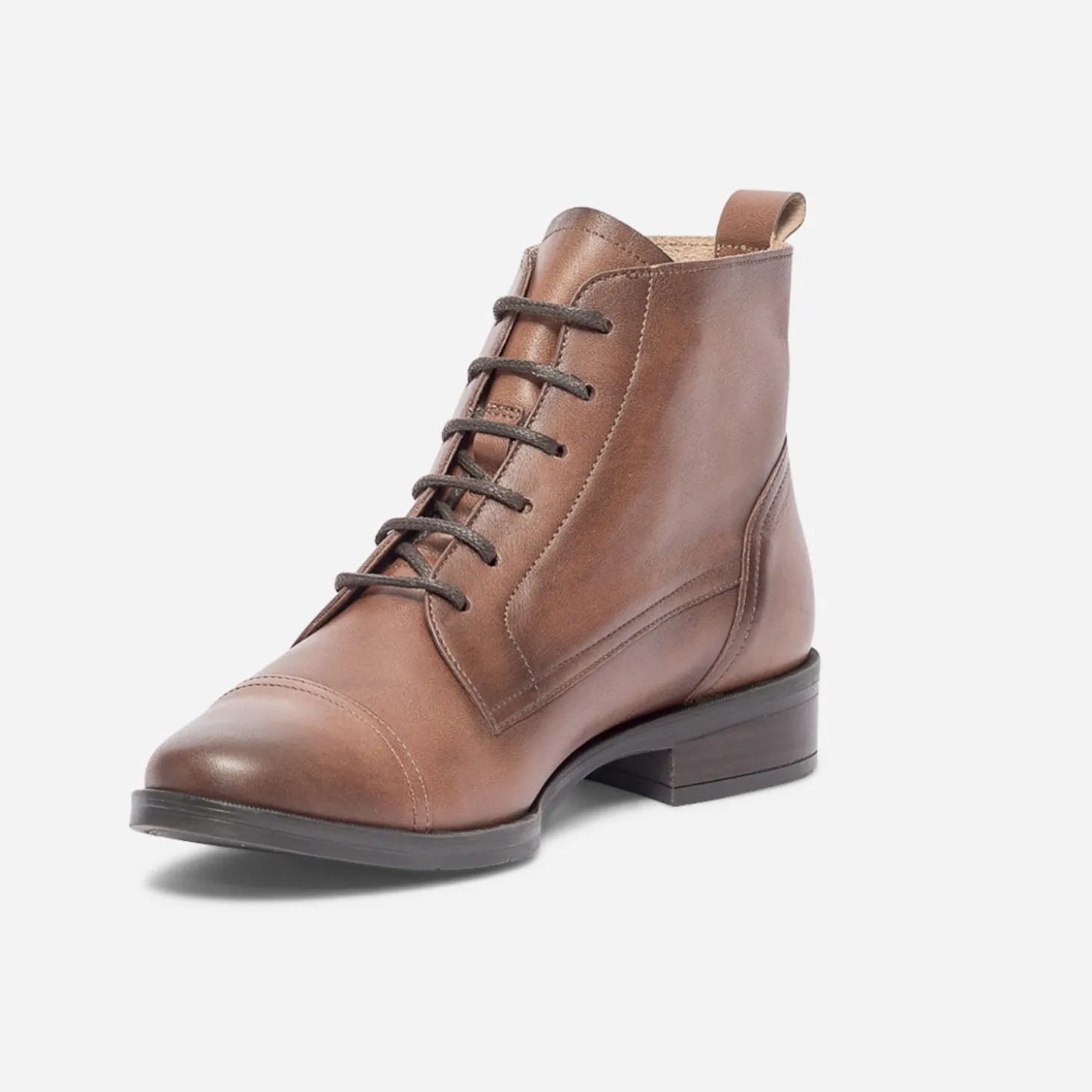 Bottine ERAM FLEX cognac en cuir éco-conçu