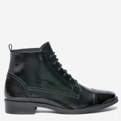 Bottine ERAM FLEX noire en cuir verni