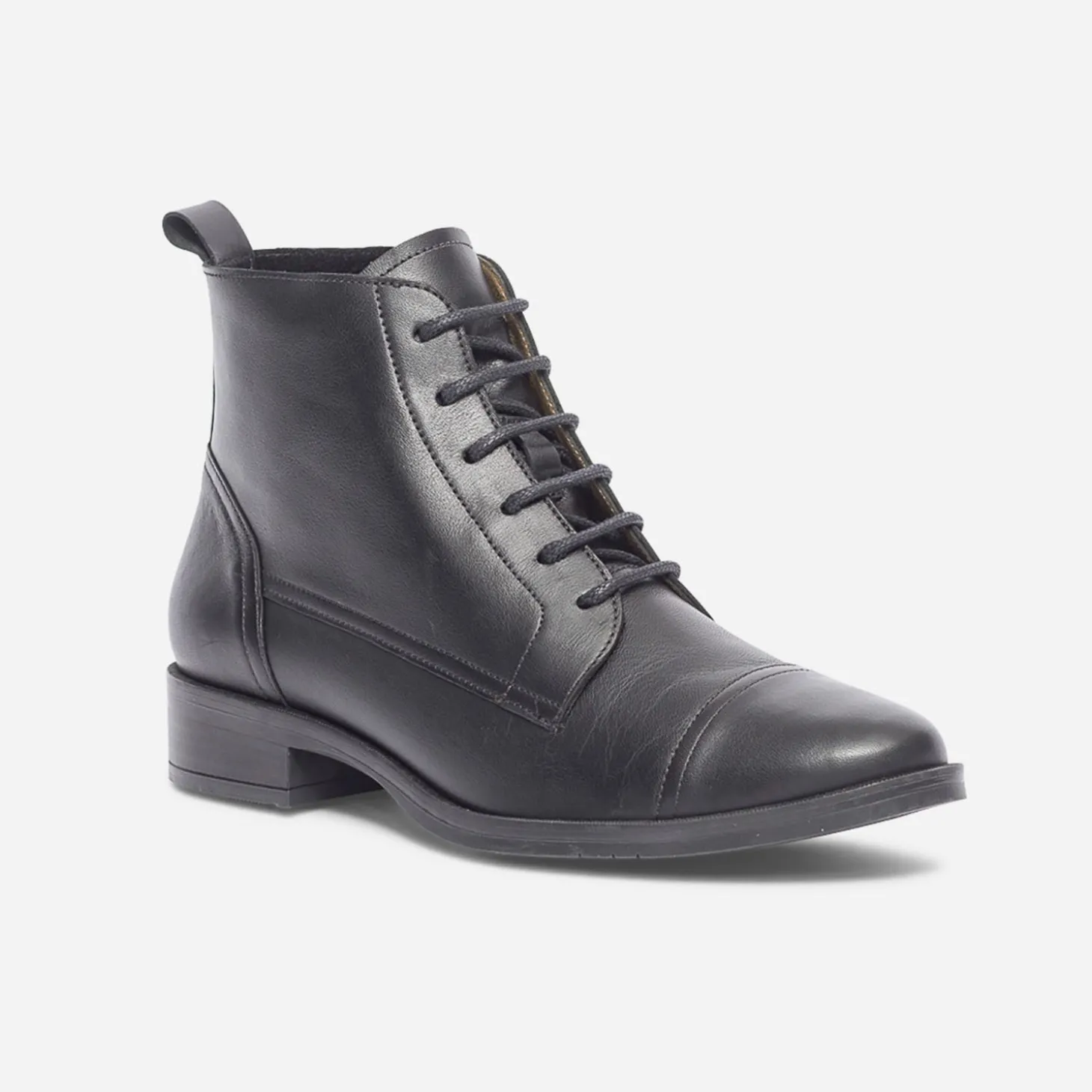 Bottine ERAM FLEX noire en cuir éco-conçu