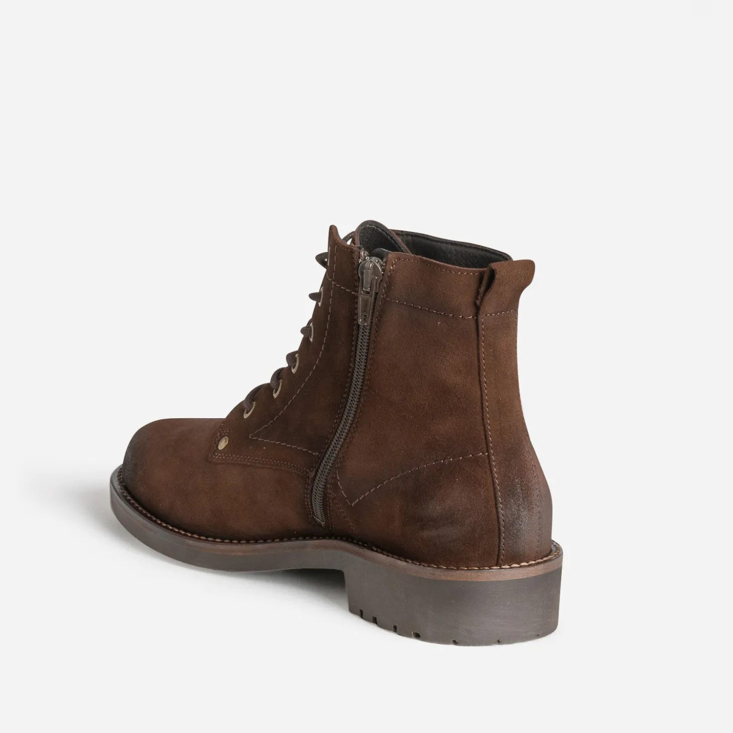 Bottine marron cuir velours