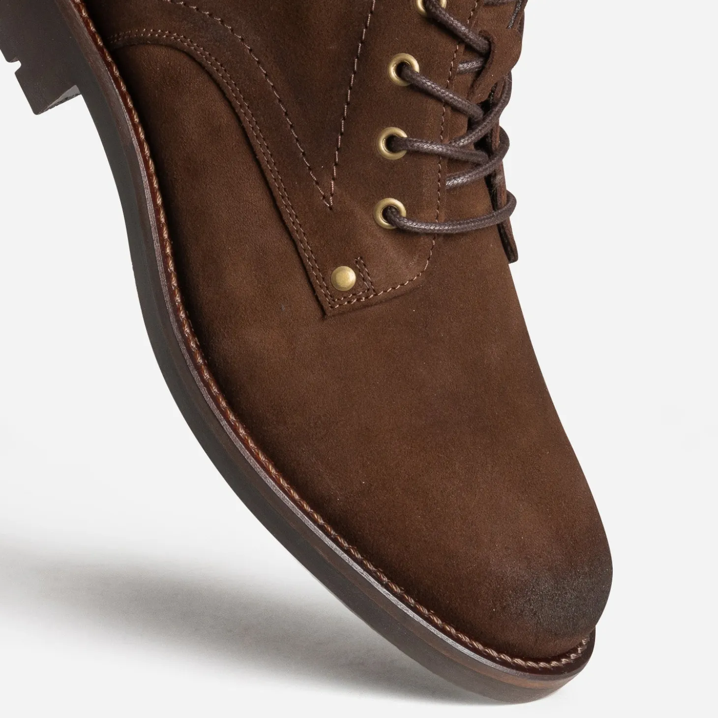 Bottine marron cuir velours