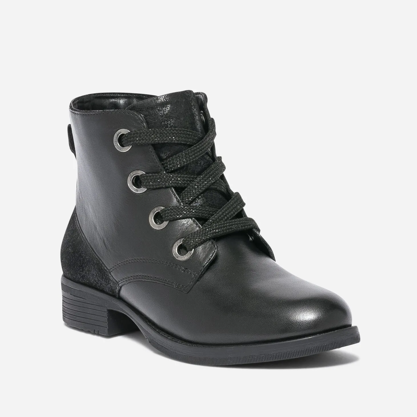 Bottine noire éco-conçue en cuir