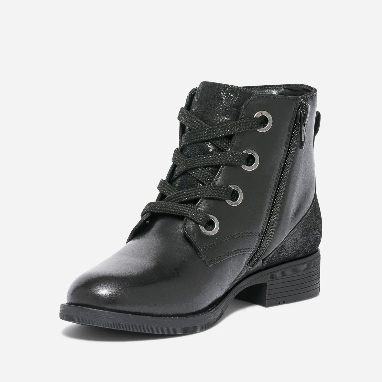 Bottine noire éco-conçue en cuir