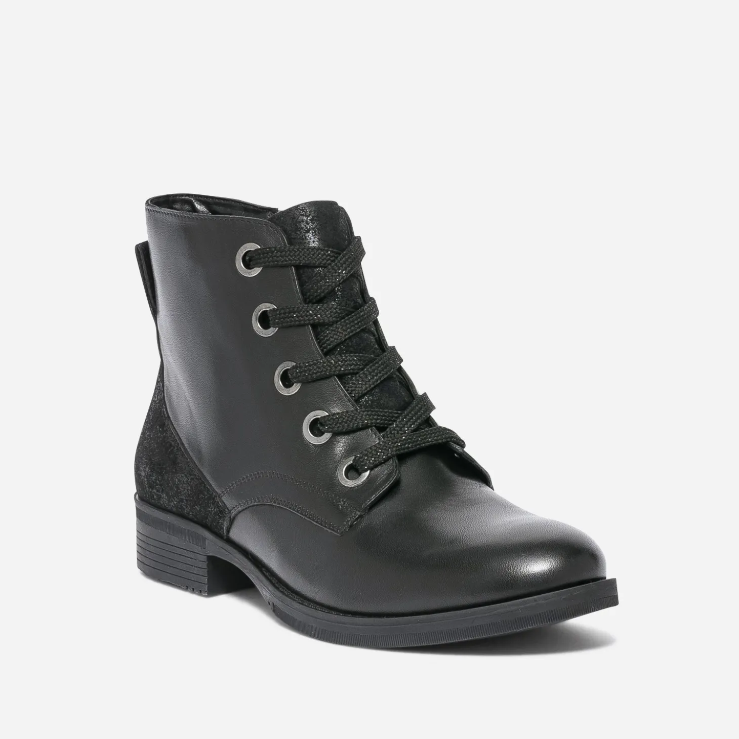 Bottine noire éco-conçue en cuir