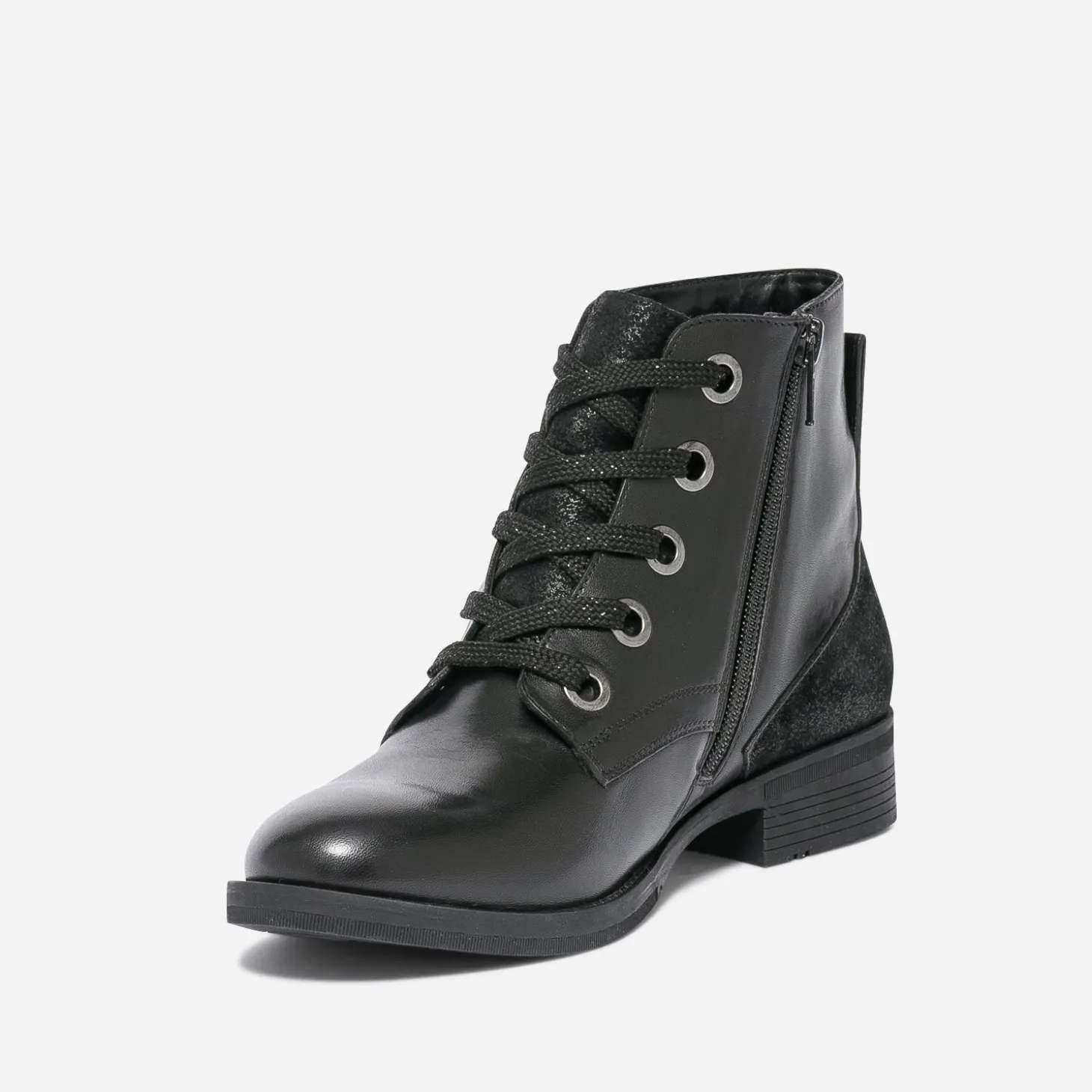 Bottine noire éco-conçue en cuir
