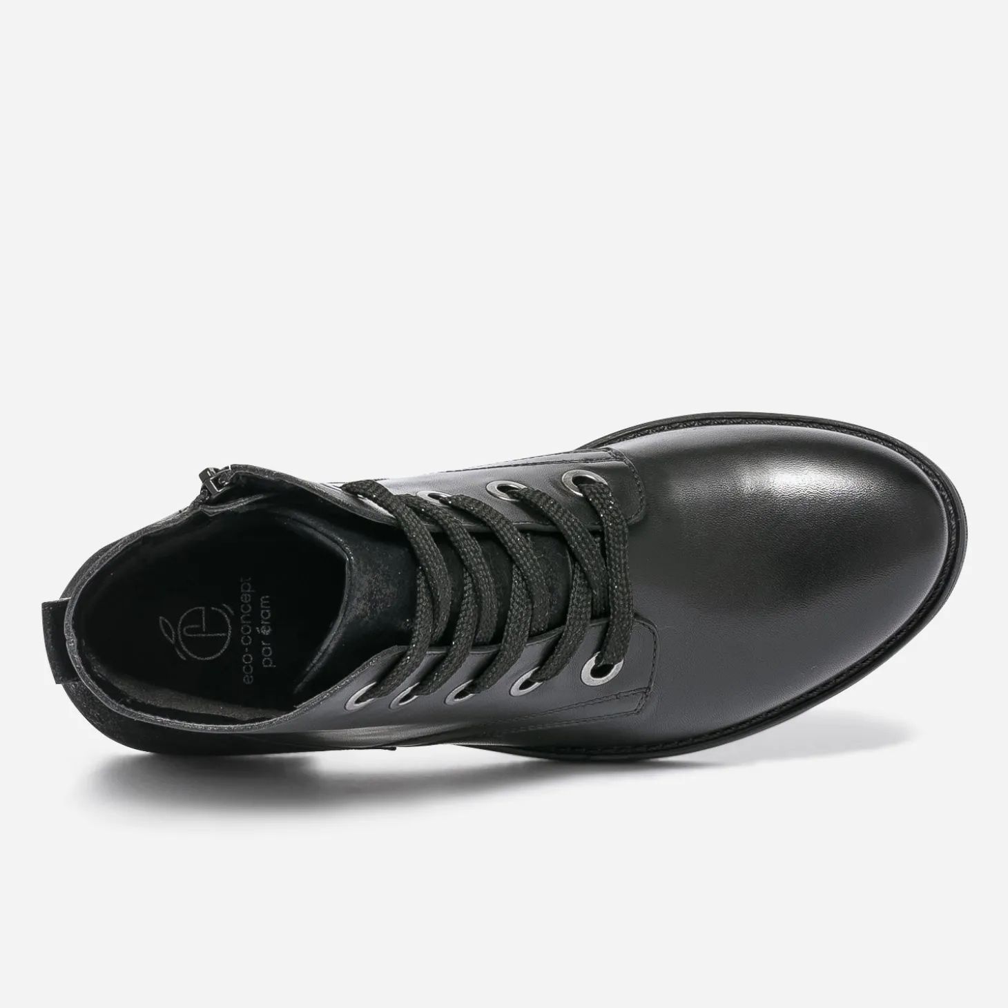 Bottine noire éco-conçue en cuir