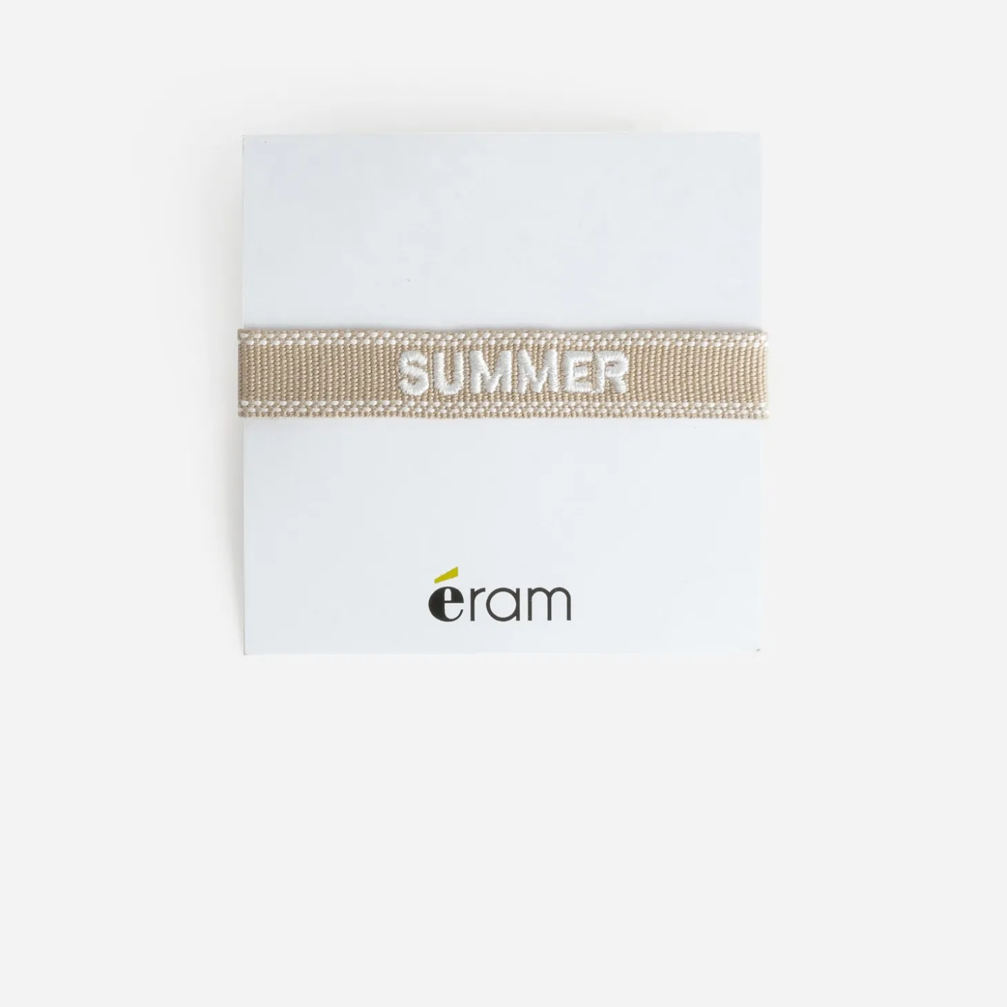 Bracelet beige broderie message