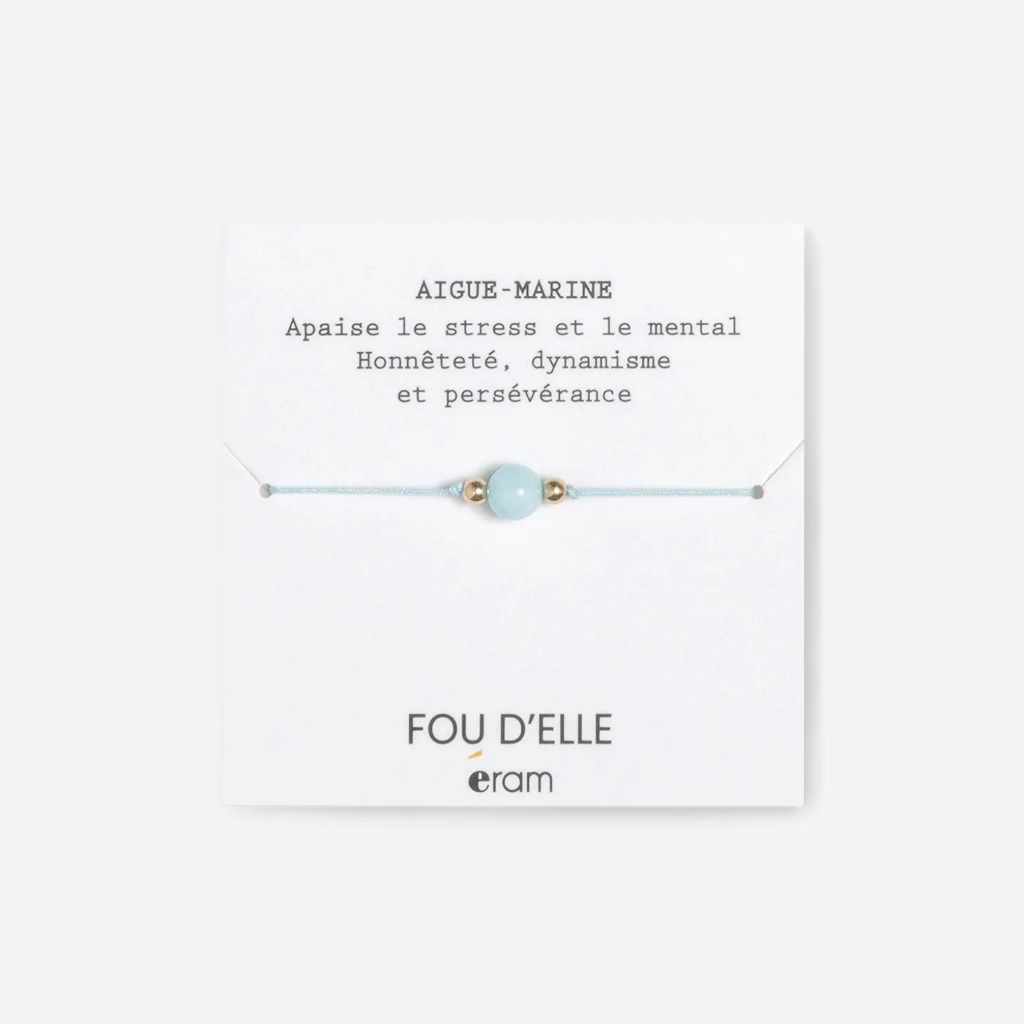 Bracelet bleu pierre aigue-marine
