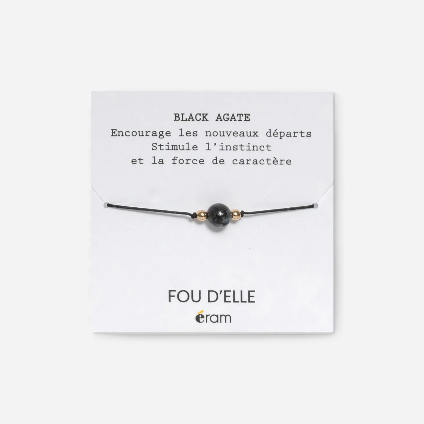 Bracelet gris pierre black agate