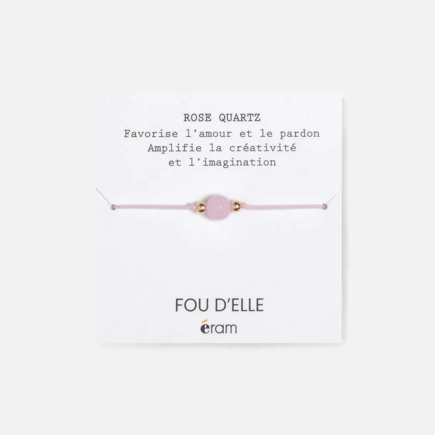 Bracelet rose pierre quartz rose
