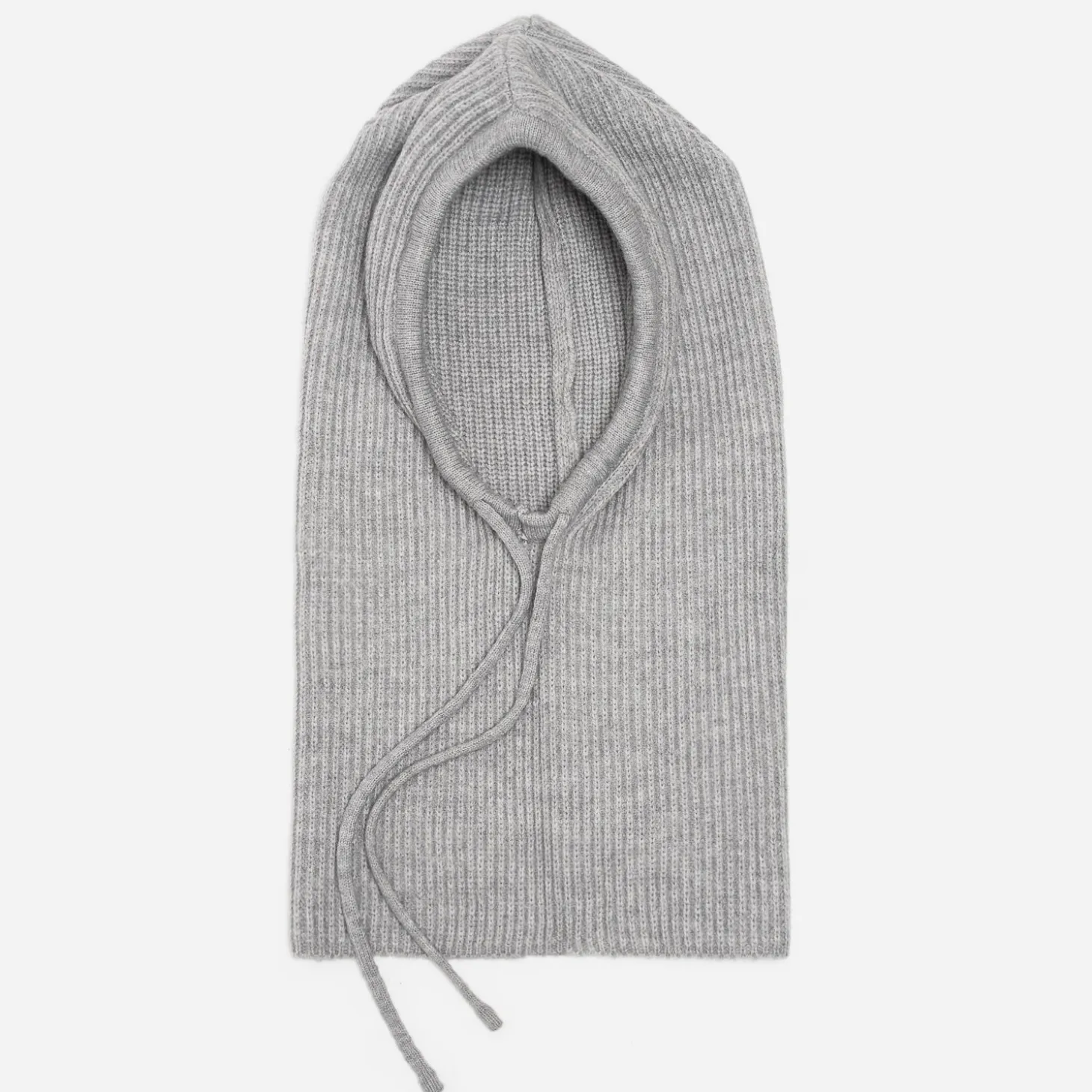 Cagoule grise tricot côtelé