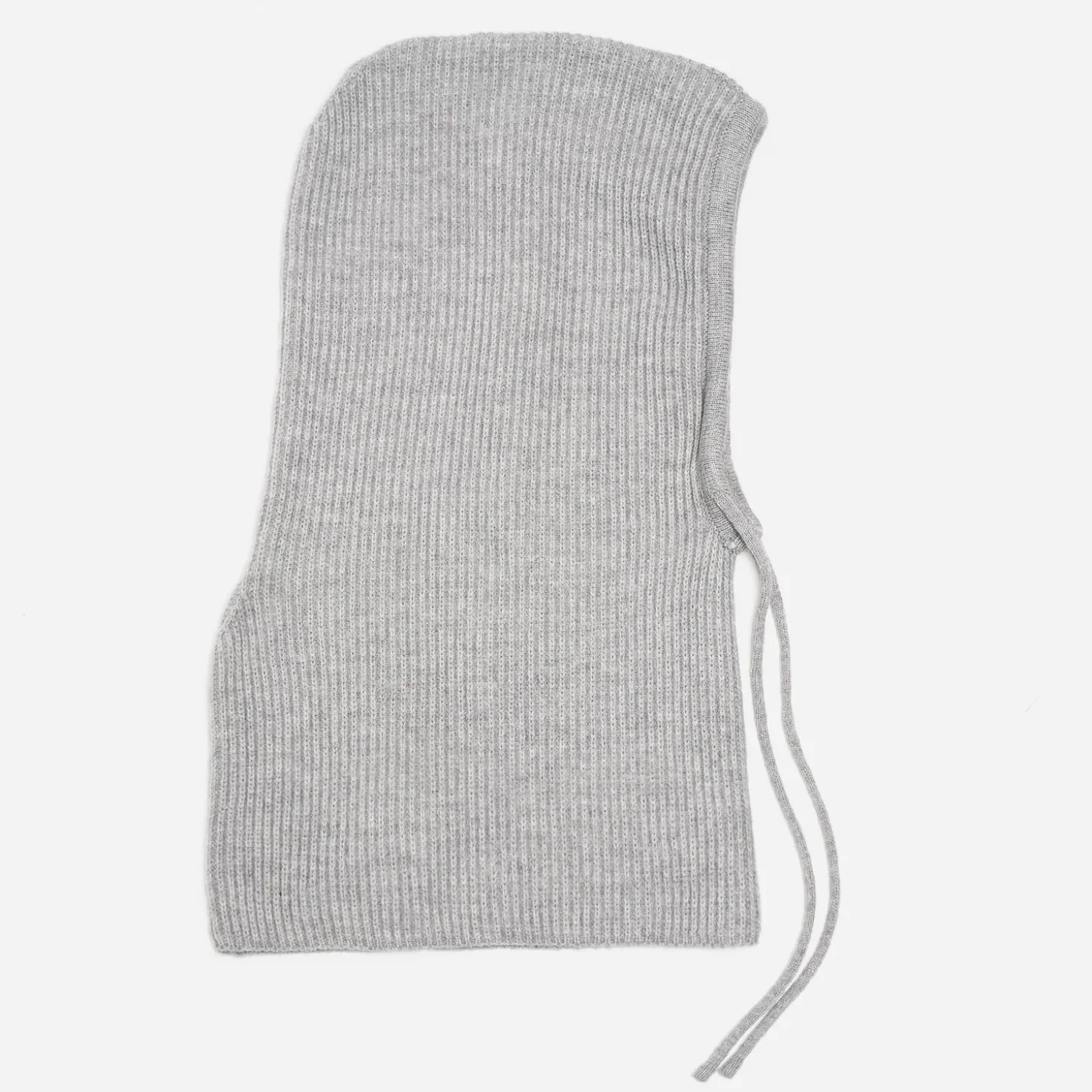 Cagoule grise tricot côtelé