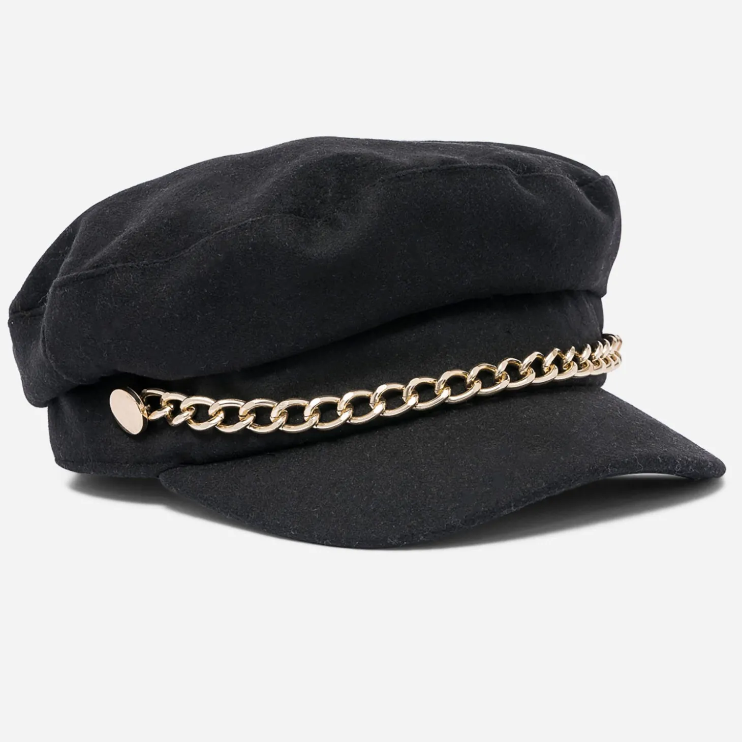 Casquette noire avec galon maxi chaîne