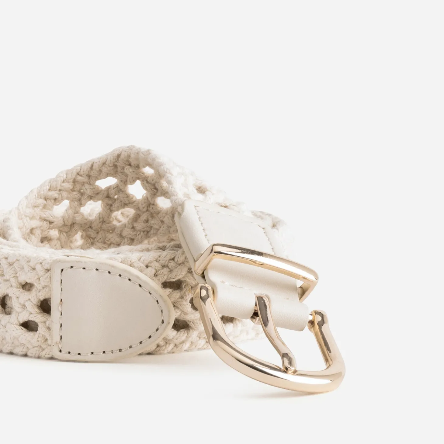 Ceinture écrue façon macramé