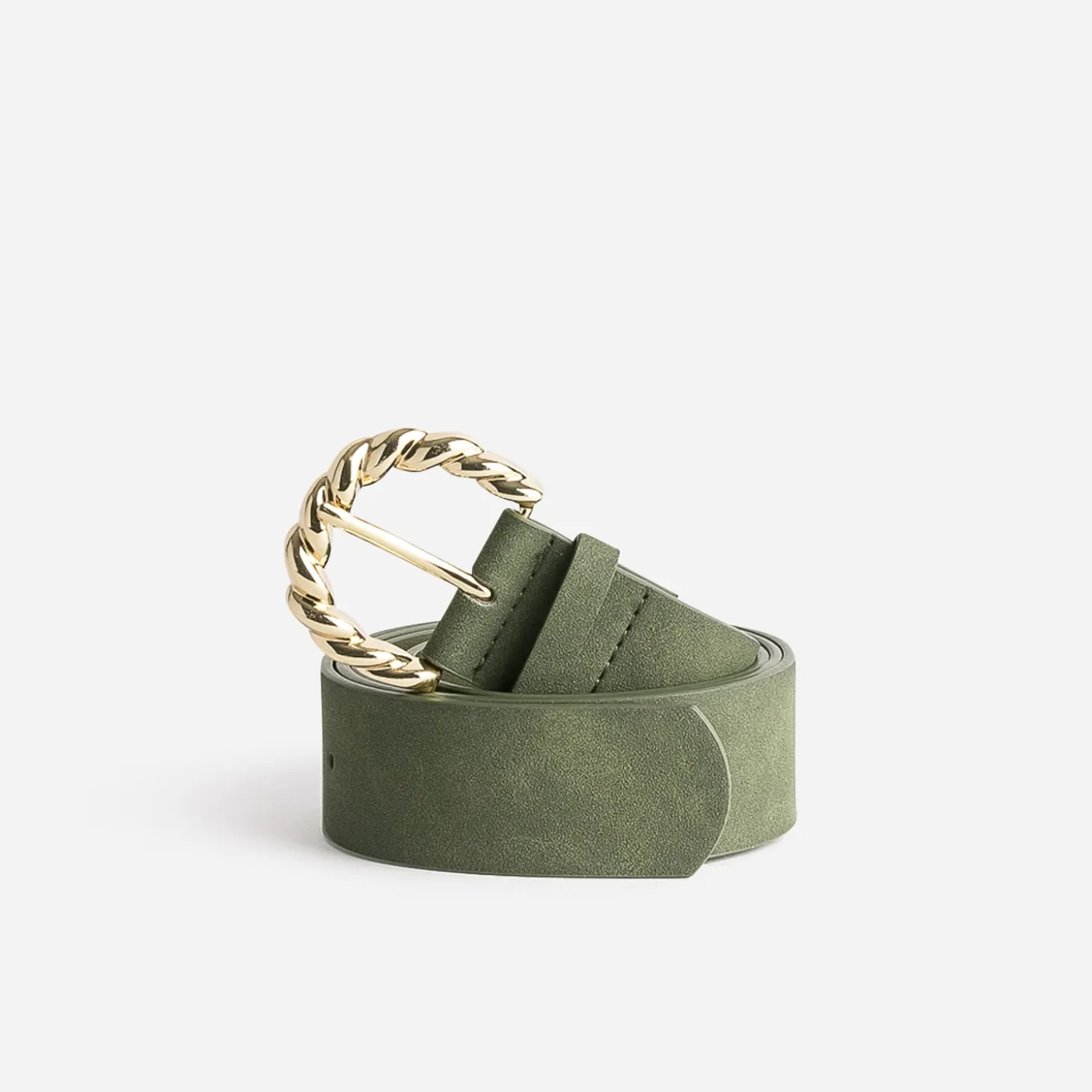 Ceinture kaki avec boucle torsadée