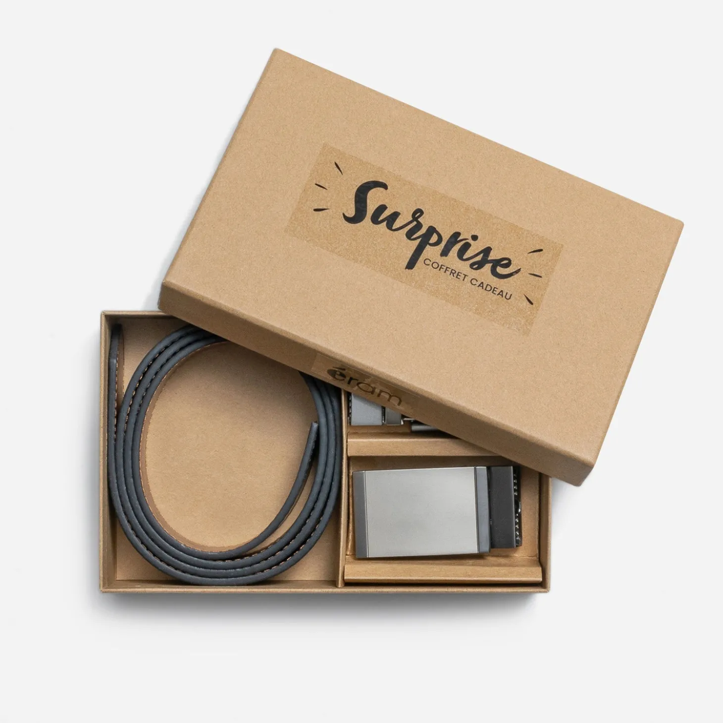 Ceinture noire Homme avec boucle amovible