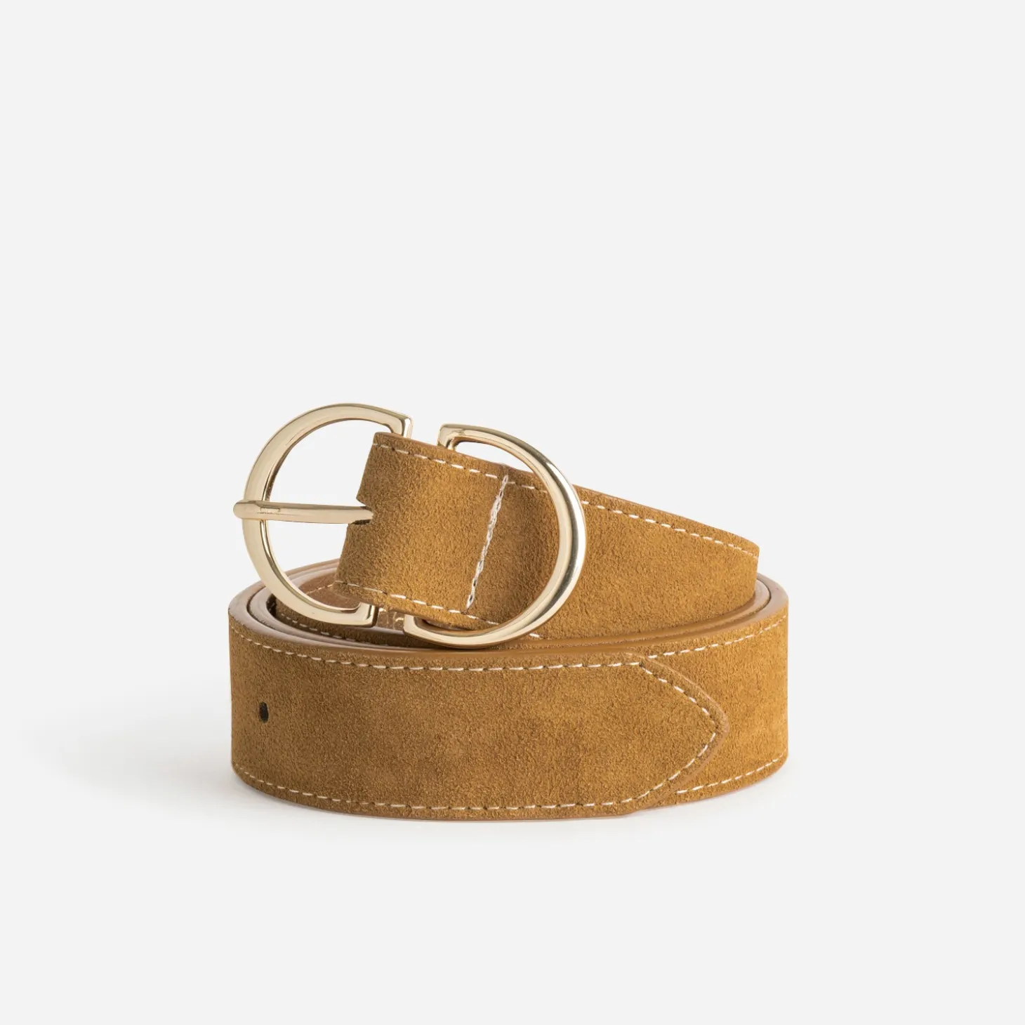Ceinture TEXTO camel cuir velours