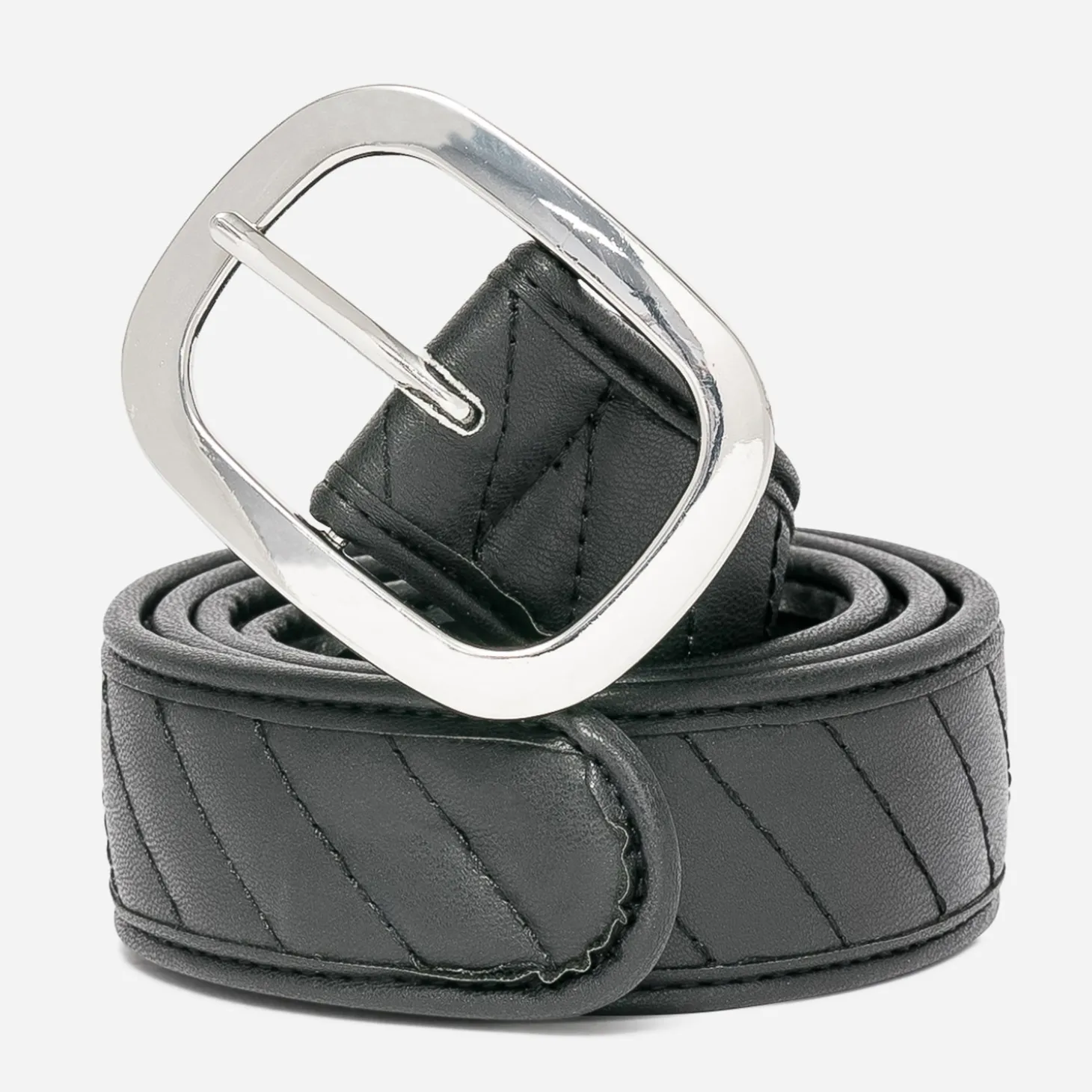 Ceinture TEXTO noire avec effet matelassé