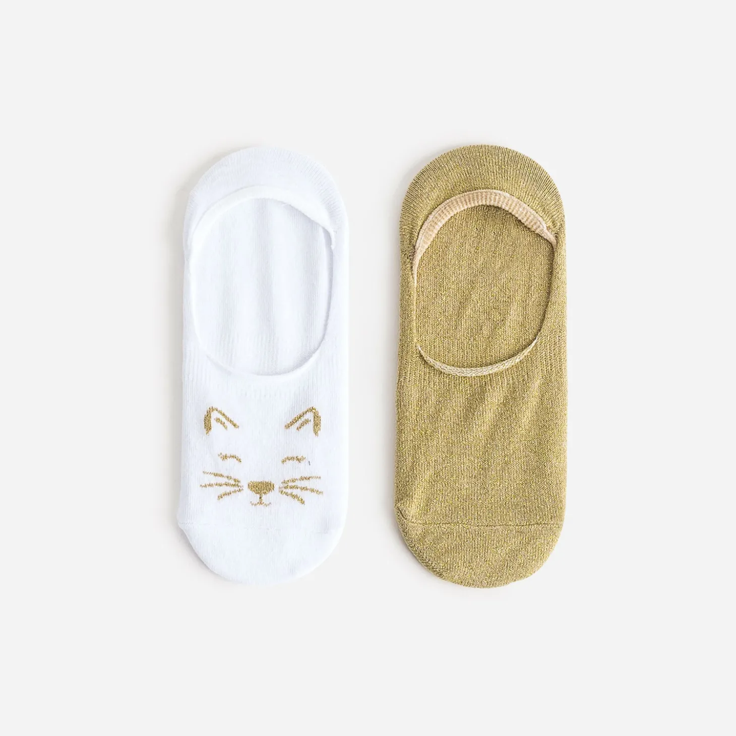 Chaussettes invisibles blanches et dorées