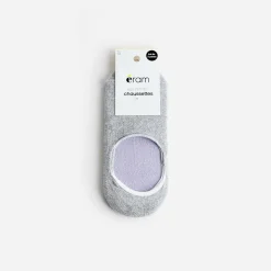 Chaussettes invisibles parme et gris argenté