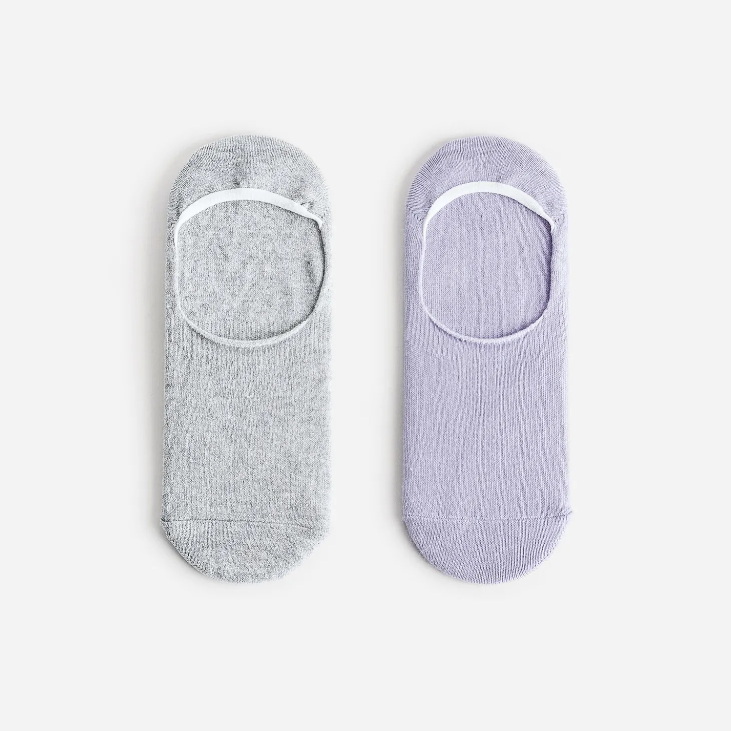 Chaussettes invisibles parme et gris argenté