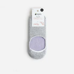 Chaussettes invisibles parme et gris argenté