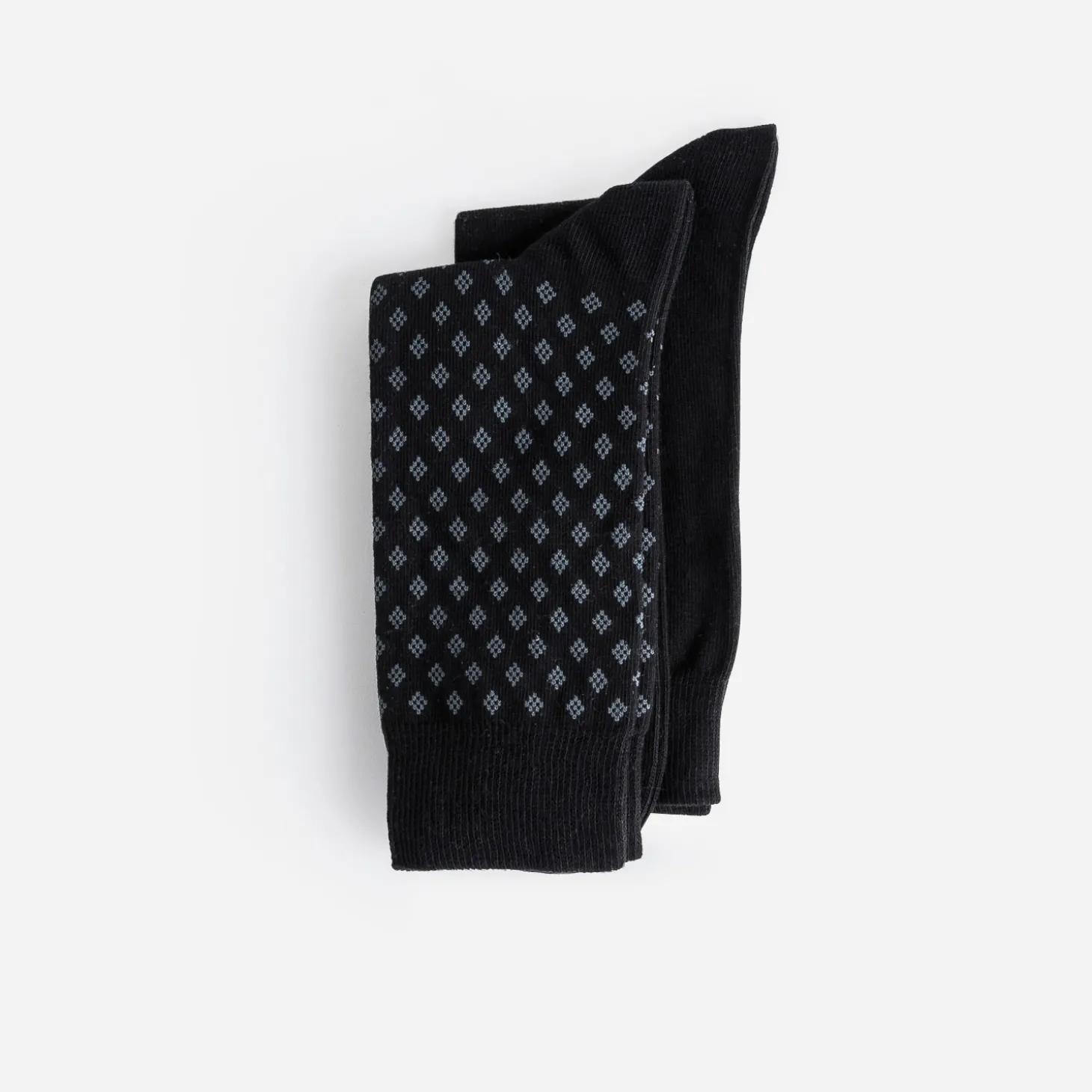 Chaussettes noires et jacquard motif graphique