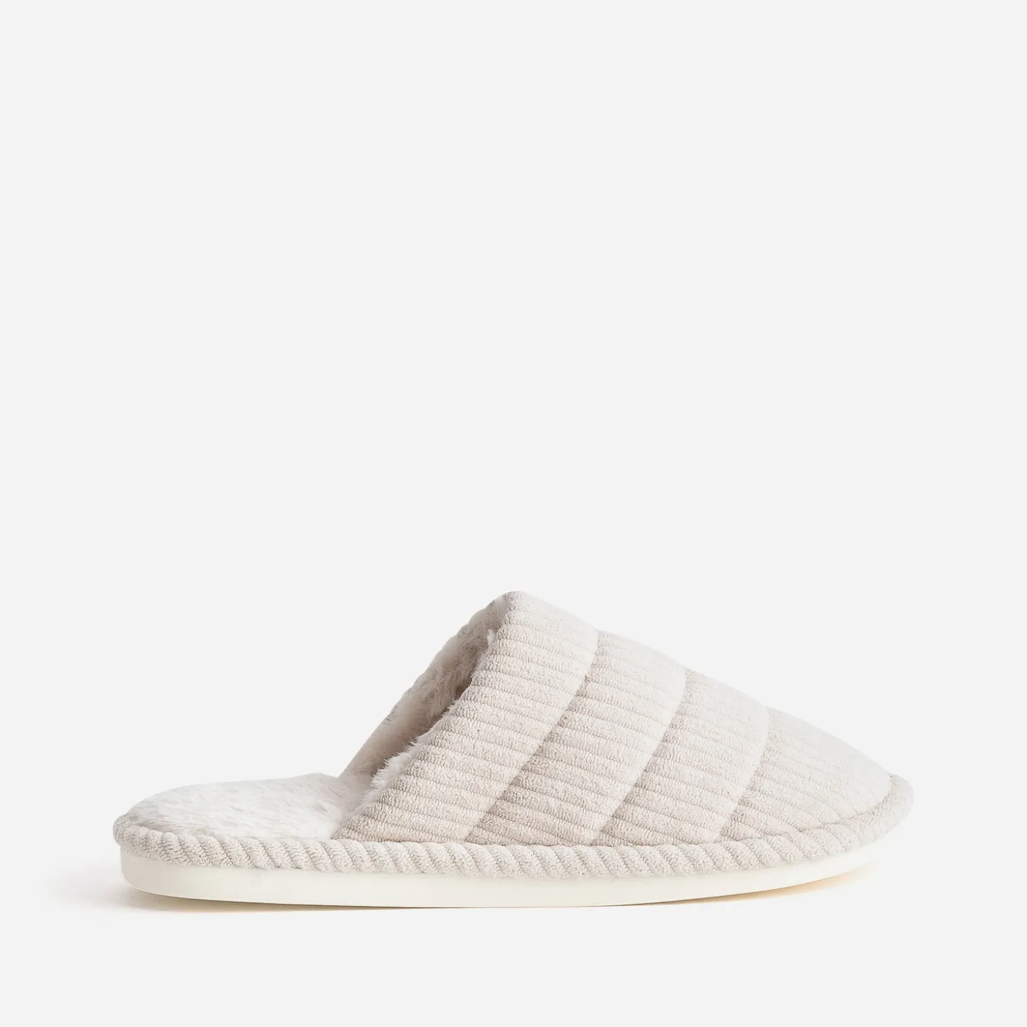 Chausson-mule beige fourré