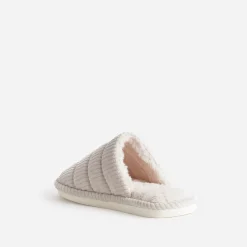 Chausson-mule beige fourré