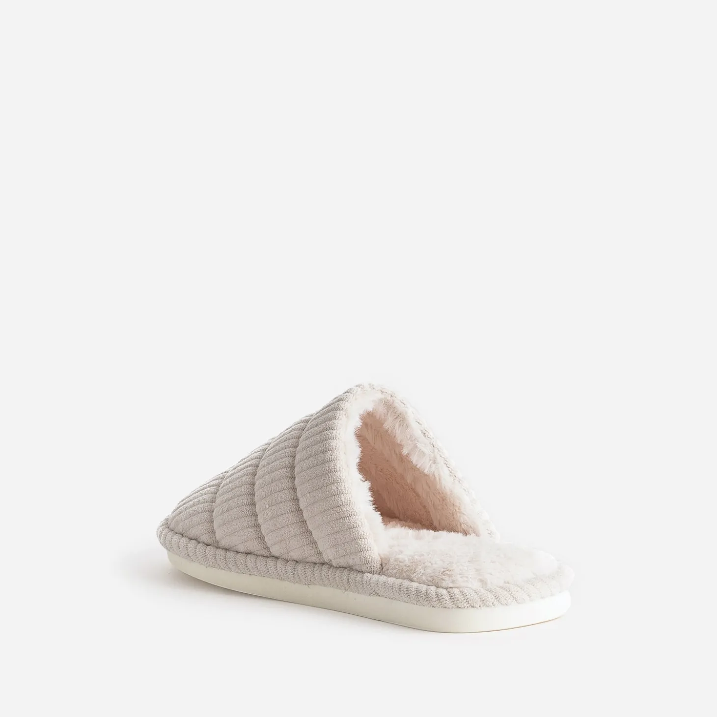 Chausson-mule beige fourré