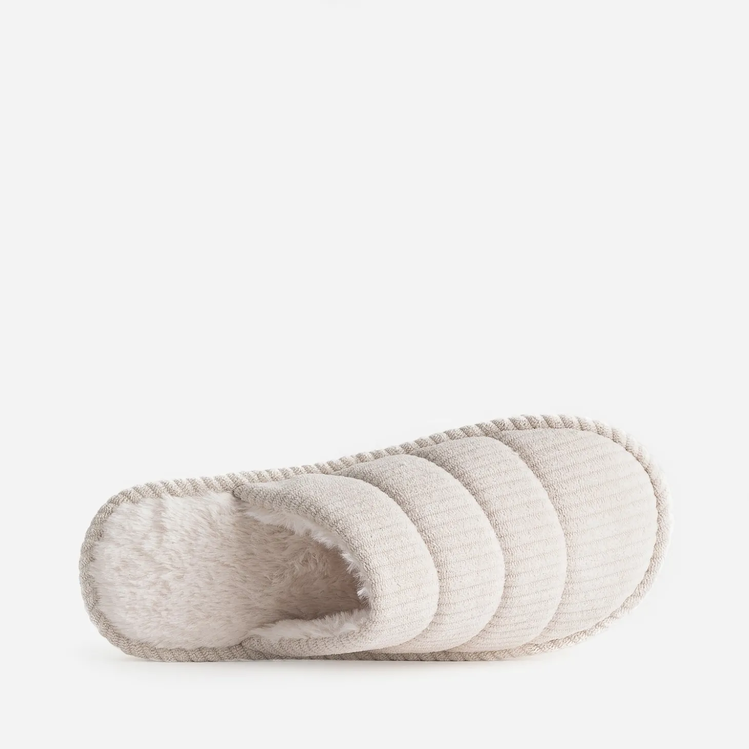 Chausson-mule beige fourré