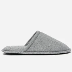 Chausson-mule gris en textile
